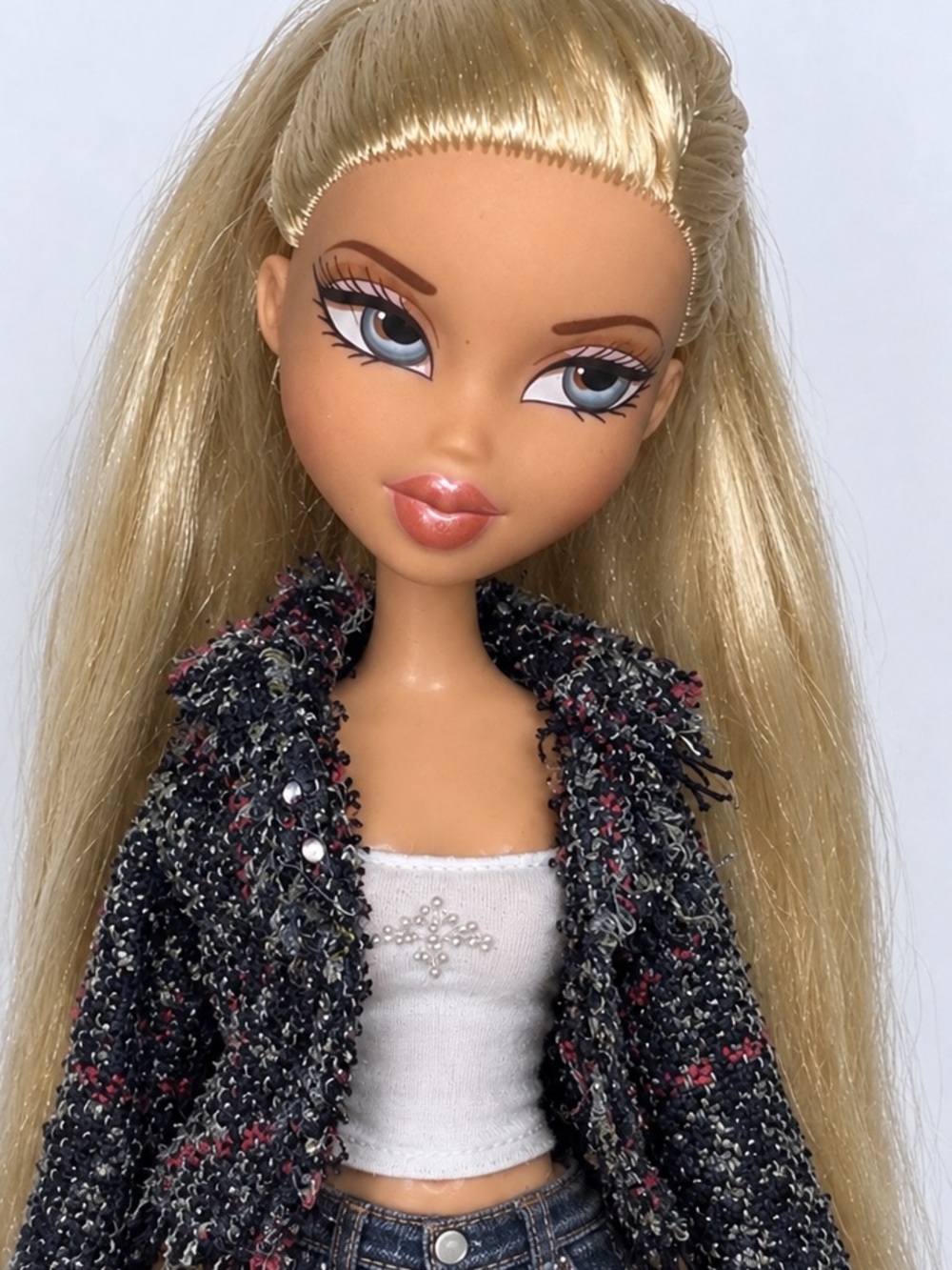 FULL OUTFIT Blonde Hair Preppy Punk Bratz Redressed Doll